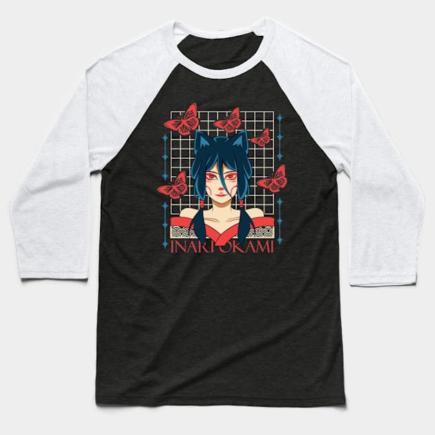 Japanese Inari Okami Baseball T-Shirt by Graffitees